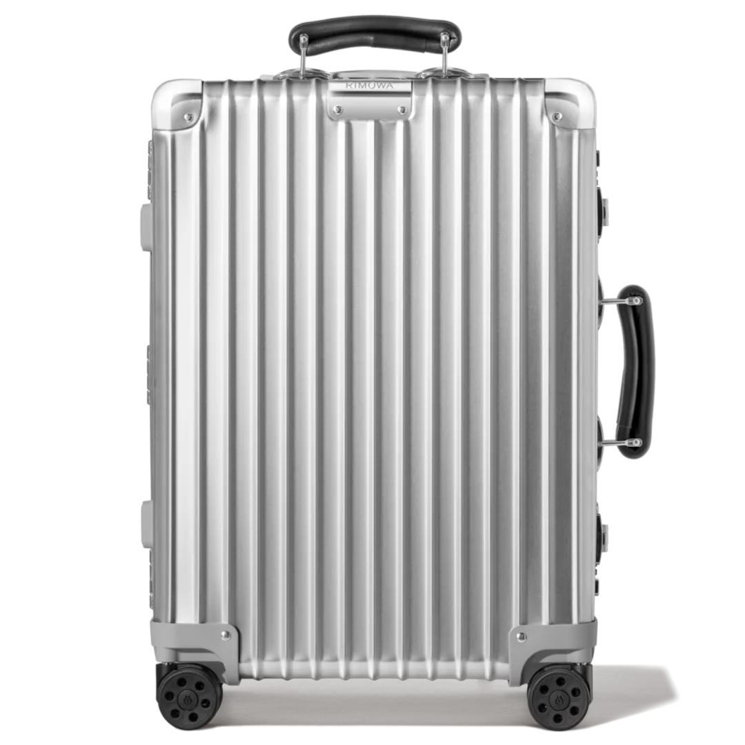 リモワ「Classic キャビン S」シルバー、2～3日の旅に選ぶレザーハンドル付きアルミケース